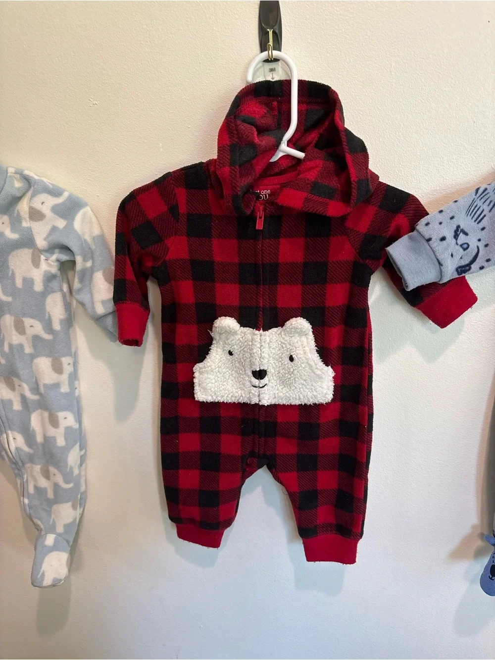 Carters fleece winter bay boy pajama outfit bundle 3 months